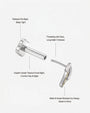 Banana Pop Flatback Stud - Silver Threadless - Image 5