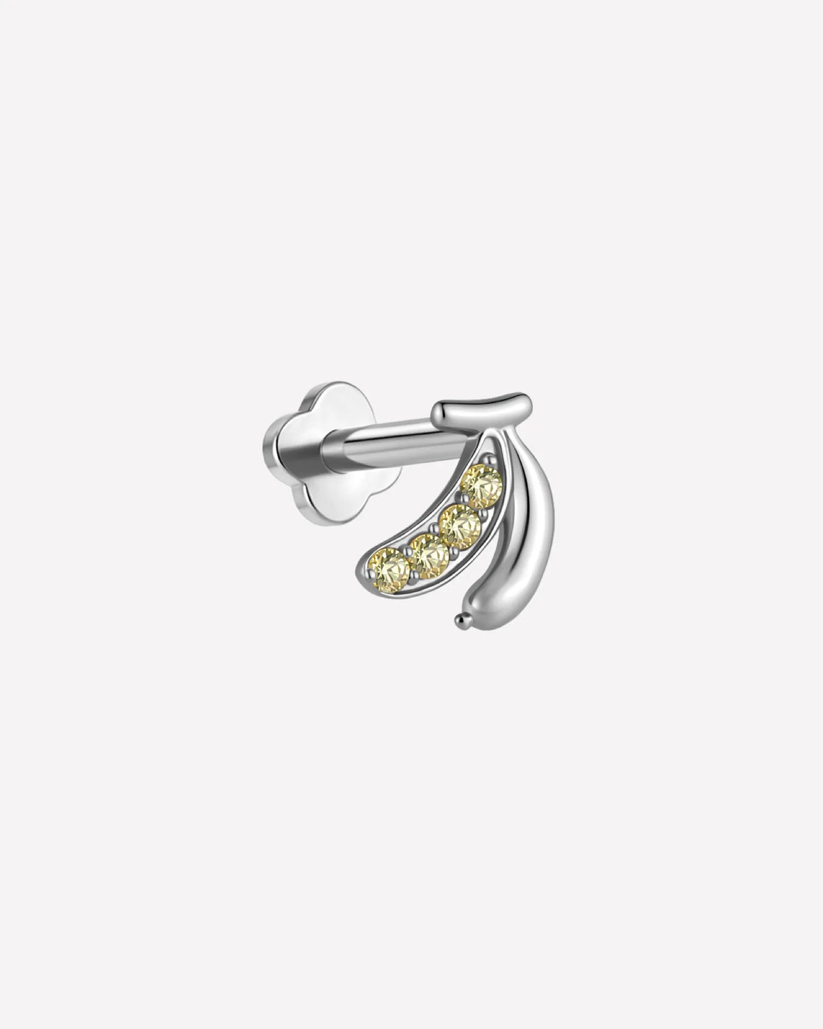 Banana Pop Flatback Stud - Silver Threadless - Image 6
