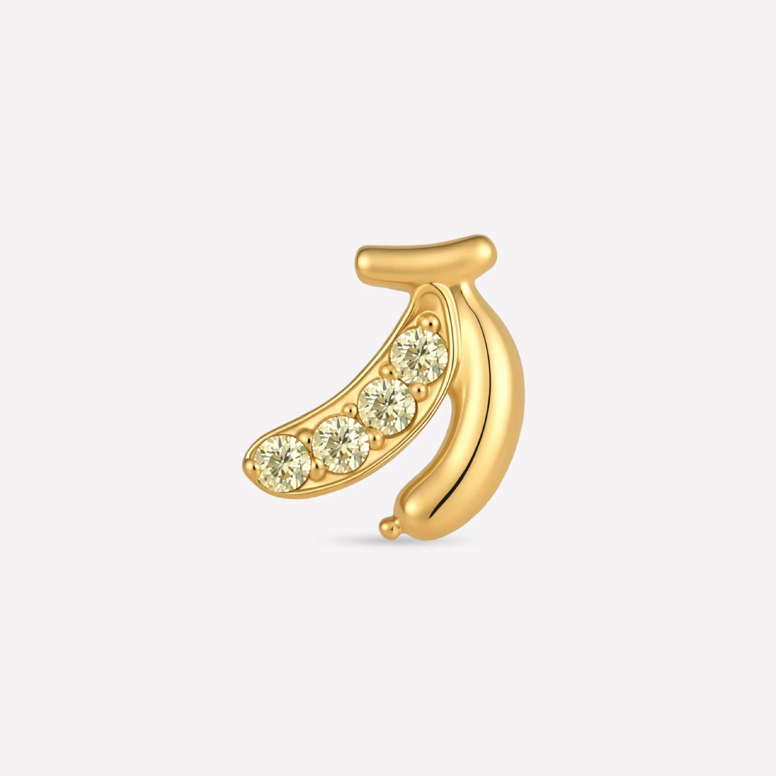 Banana Pop Flatback Stud - Gold Threadless - Image 1