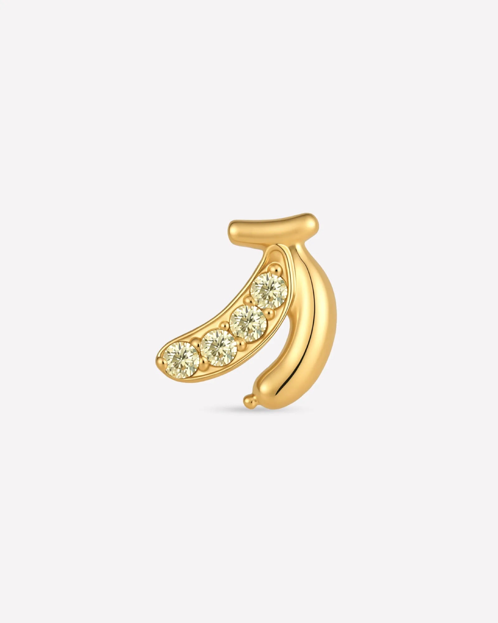 Banana Pop Flatback Stud - Gold Threadless - Image 1