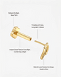 Banana Pop Flatback Stud - Gold Threadless - Image 7