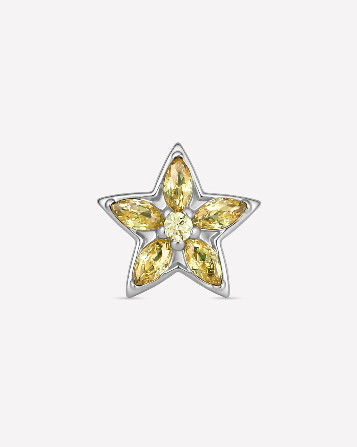 Starfruit Glow Flatback Stud - Silver Threadless - Image 1