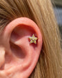 Starfruit Glow Flatback Stud - Silver Threadless - Image 3