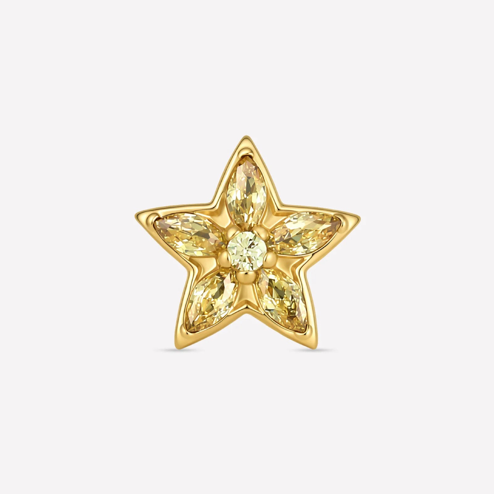 Starfruit Glow Flatback Stud - Gold Threadless - Image 1