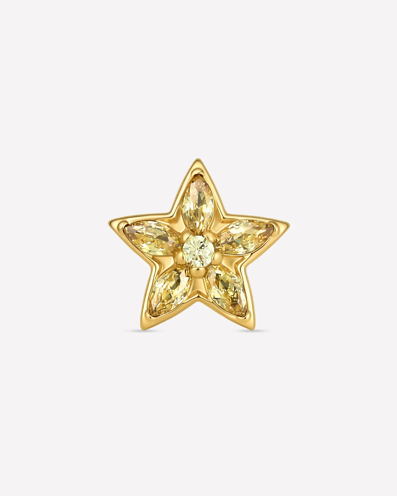 Starfruit Glow Flatback Stud - Gold Threadless - Image 1