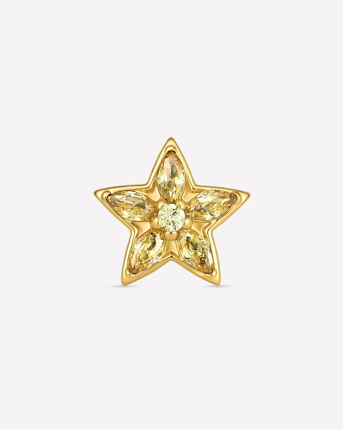 Starfruit Glow Flatback Stud - Gold Threadless - Image 1