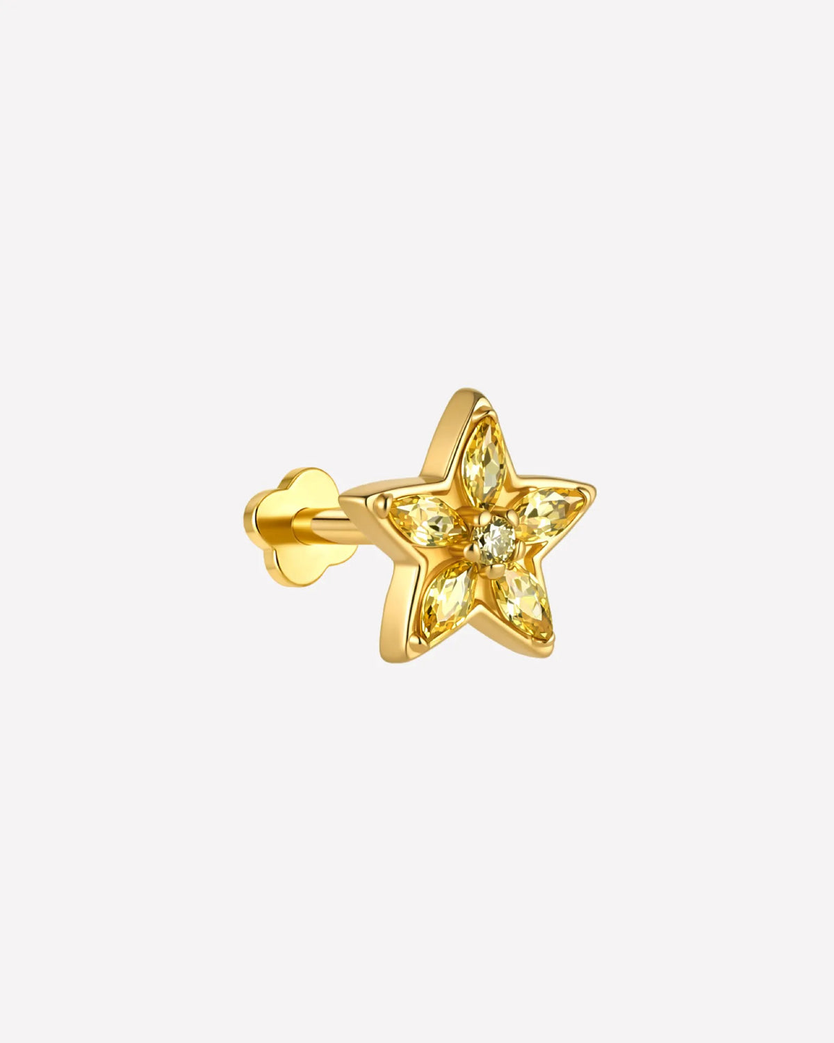 Starfruit Glow Flatback Stud - Gold Threadless - Image 4