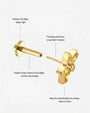 Starfruit Glow Flatback Stud - Gold Threadless - Image 5