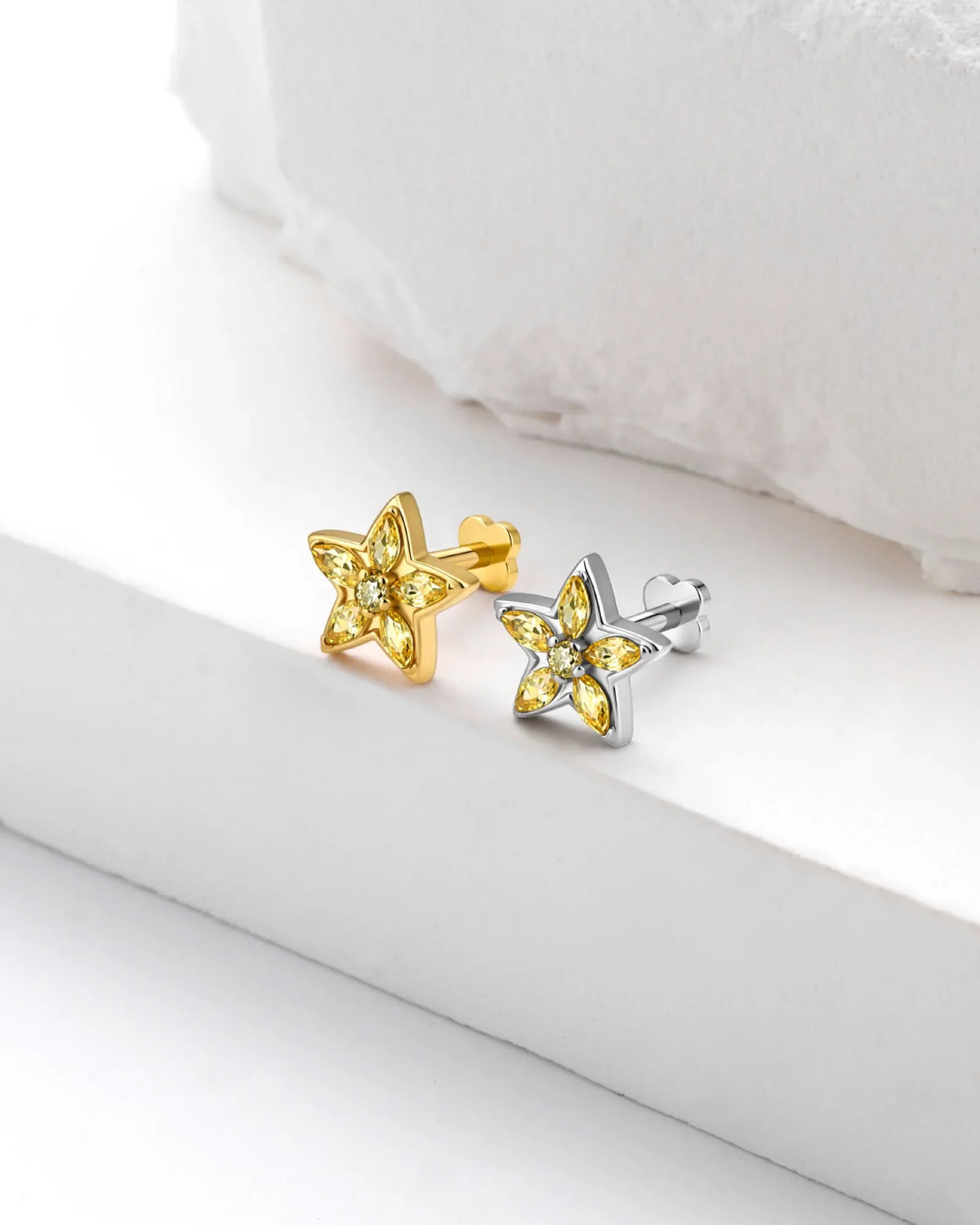 Starfruit Glow Flatback Stud - Gold Threadless - Image 7