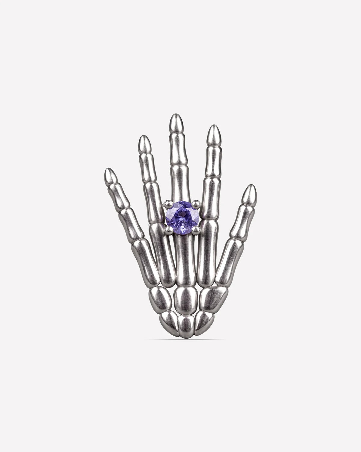 Phantom Touch Threadless Flatback Stud in Silver Twilight Tanzanite, front view