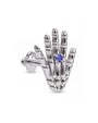 Phantom Touch Threadless Flatback Stud in Silver Twilight Tanzanite, side view