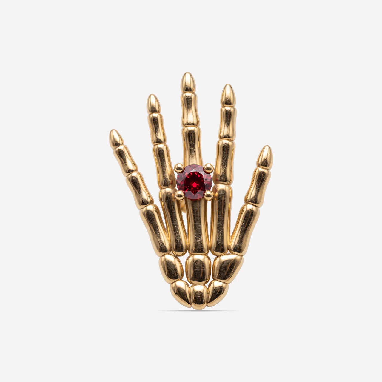 Phantom Touch Threadless Flatback Stud in Gold Garnet Red, front view