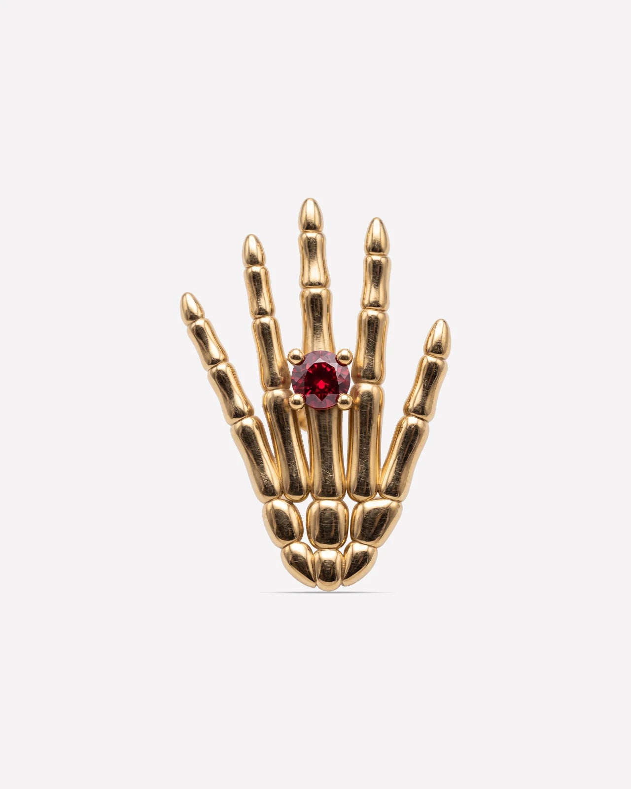 Phantom Touch Threadless Flatback Stud in Gold Garnet Red, front view