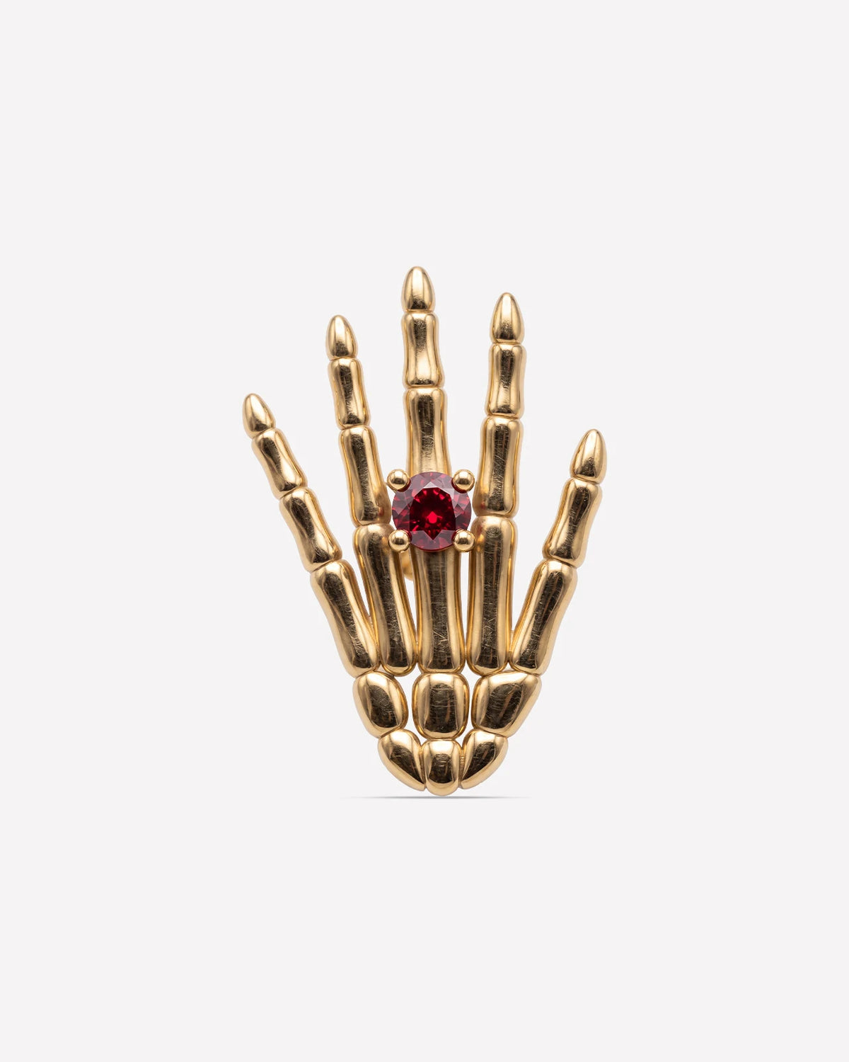 Phantom Touch Threadless Flatback Stud in Gold Garnet Red, front view