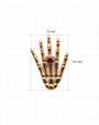 Phantom Touch Threadless Flatback Stud in Gold Garnet Red, size guide, 7.2mm wide by 10.1mm high