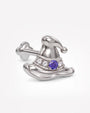 Spellbound Witch Hat flatback stud in silver tone with purple cubic zirconia, image 2