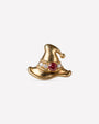 Spellbound Witch Hat flatback stud in gold tone with red cubic zirconia, image 1