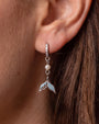 Mermaid Glow Drop Earrings Silver Ocean Mist lobe styling