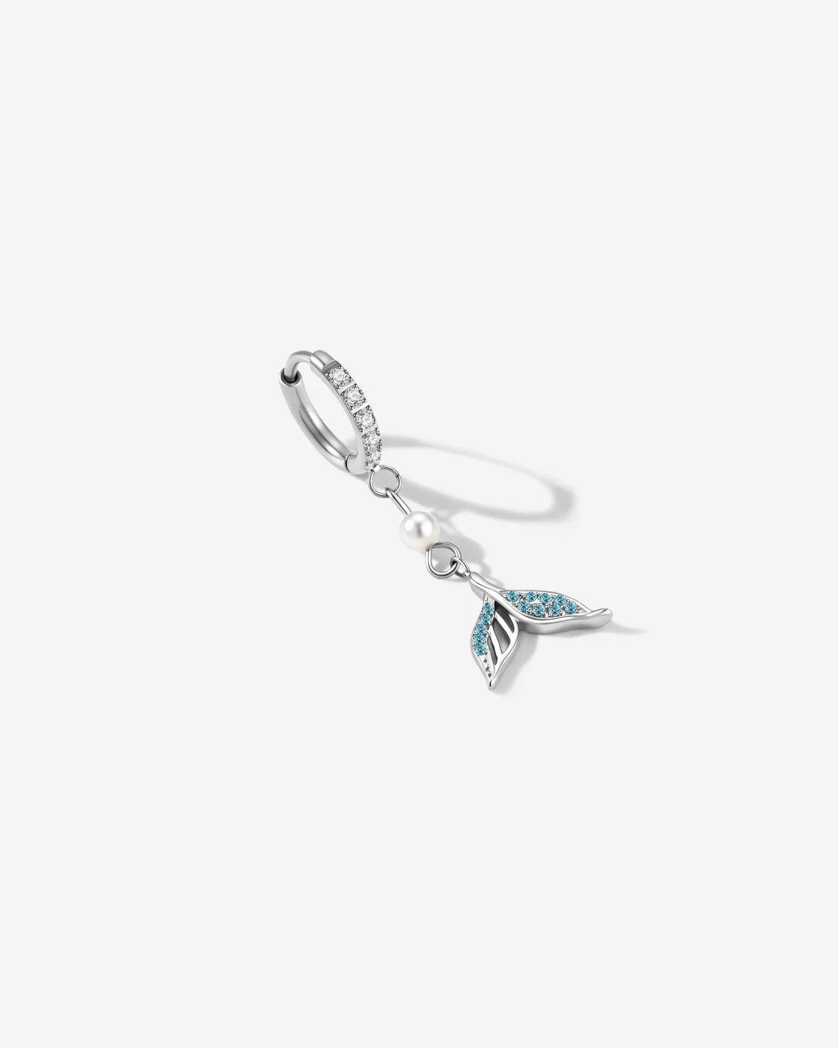 Mermaid Glow Drop Earrings Silver Ocean Mist side view