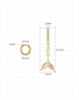 Mermaid Glow Drop Earrings Gold Crystal Clear size guide