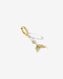 Mermaid Glow Drop Earrings Gold Crystal Clear side view