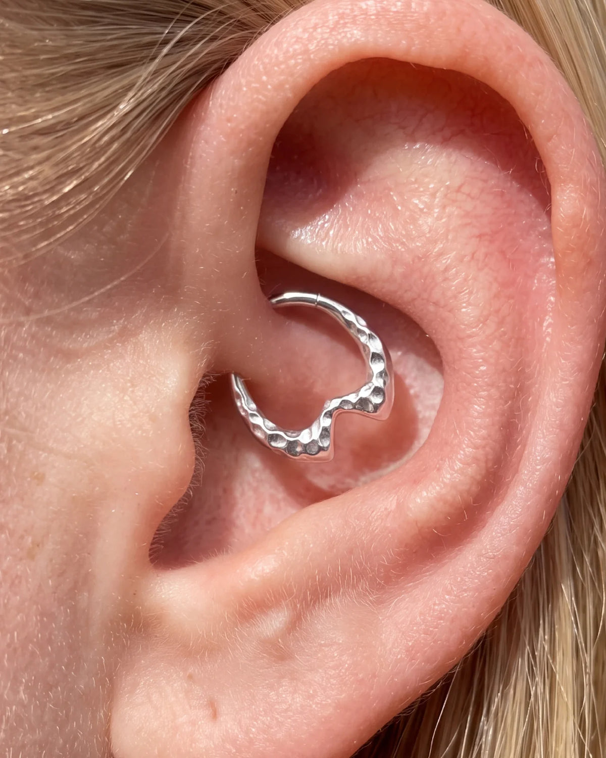 Molten Tide Clicker Ring Silver daith styling