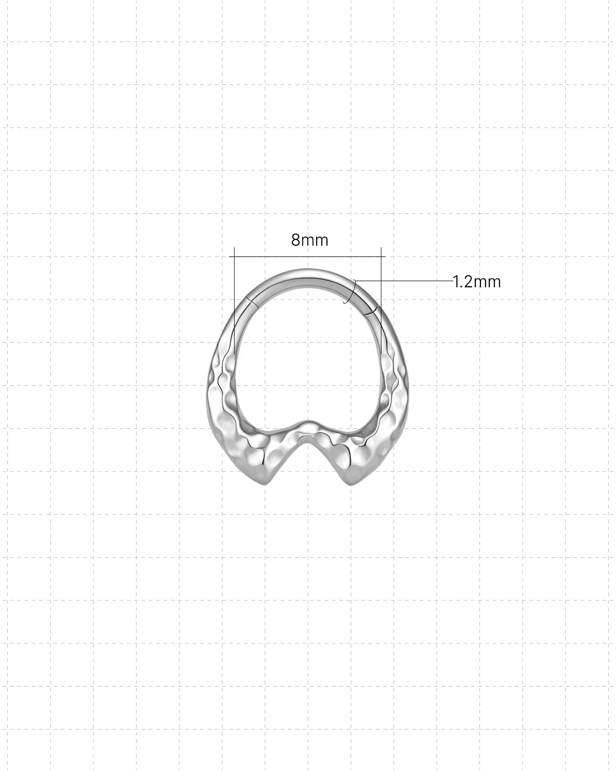 Molten Tide Clicker Ring Silver size guide