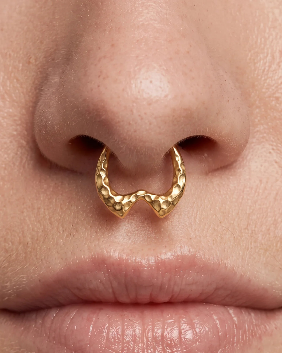 Molten Tide Clicker Ring Gold septum styling