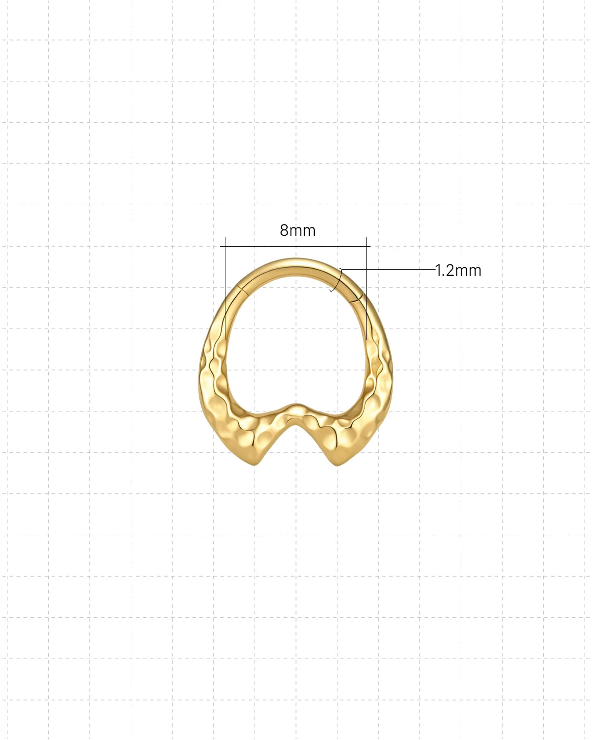 Molten Tide Clicker Ring Gold size guide