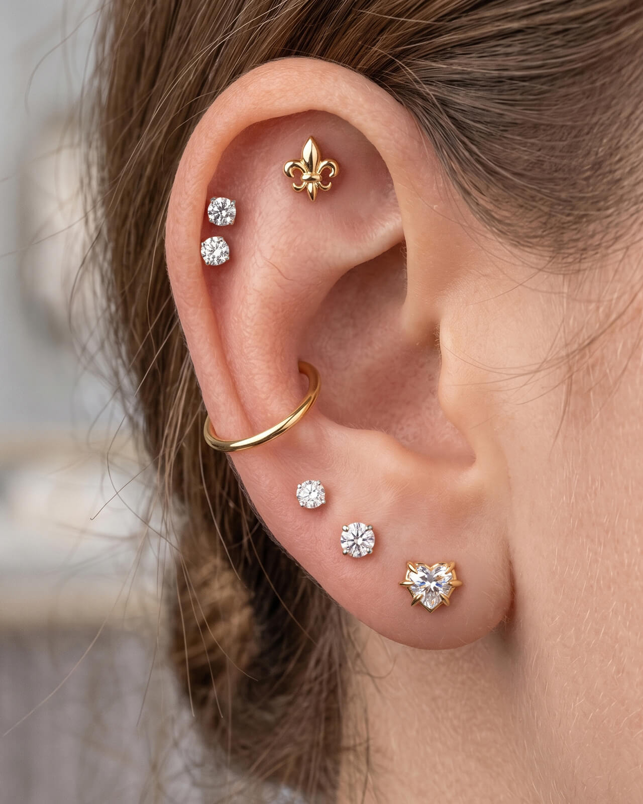 Heraldic Fleur-De-Lis Flatback Stud