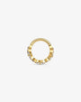 Gold Lucky Bloom Huggie Clicker angled view