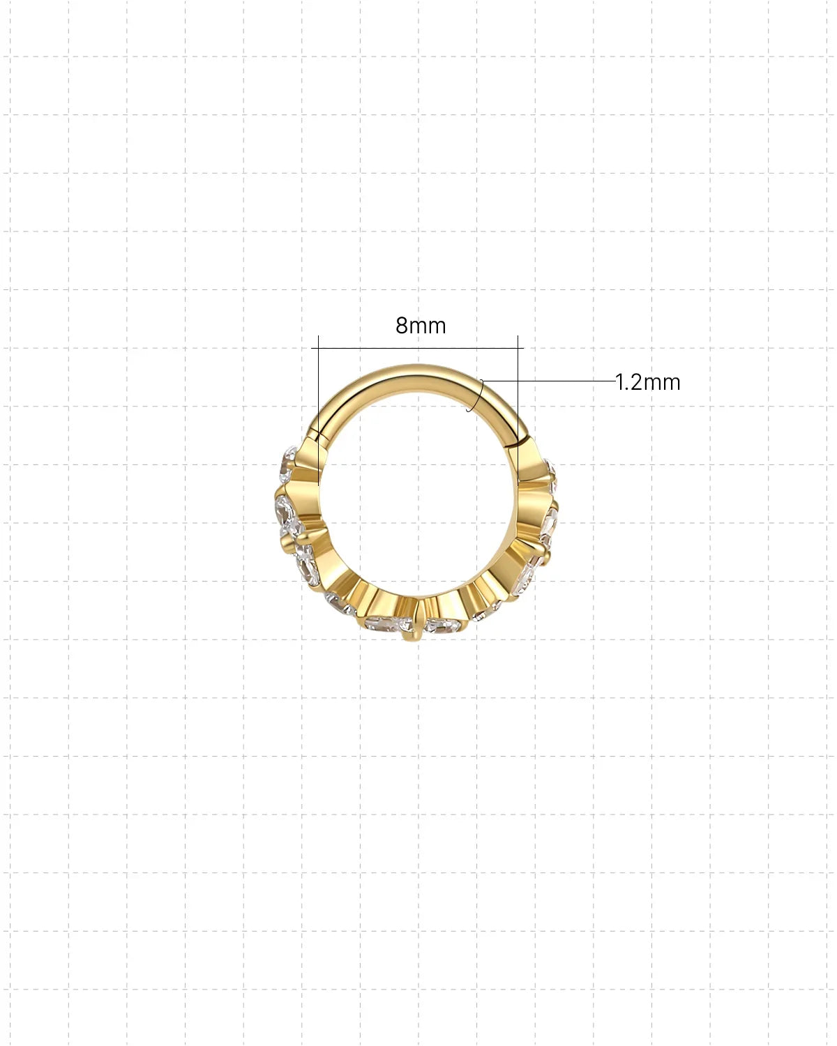 Gold Lucky Bloom Huggie Clicker dimensions