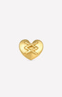 Heart Remix Flatback Stud in gold tone, front view