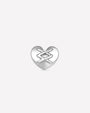 Heart Remix Flatback Stud in silver tone, front view