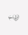 Heart Remix Flatback Stud in silver tone, side view