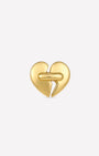 Heart Restart Flatback Stud in gold tone, front view