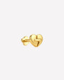 Heart Restart Flatback Stud in gold tone, side view