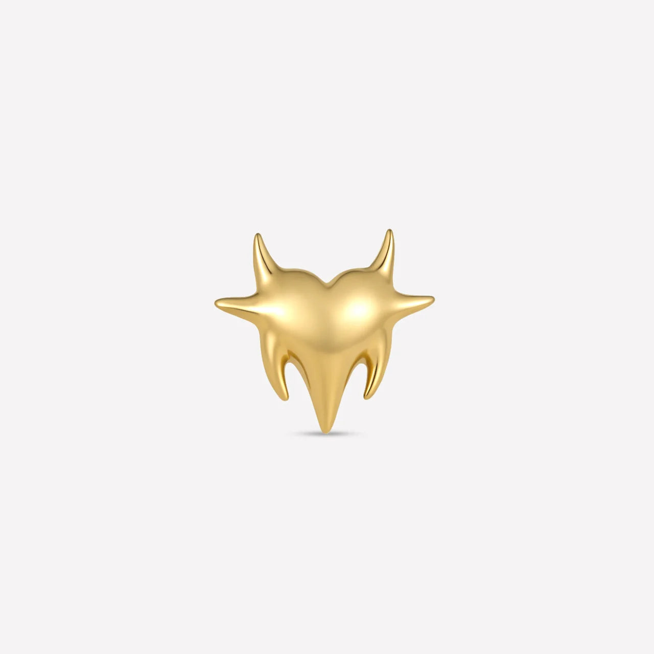 Heart Spark Flatback Stud in gold tone, front view