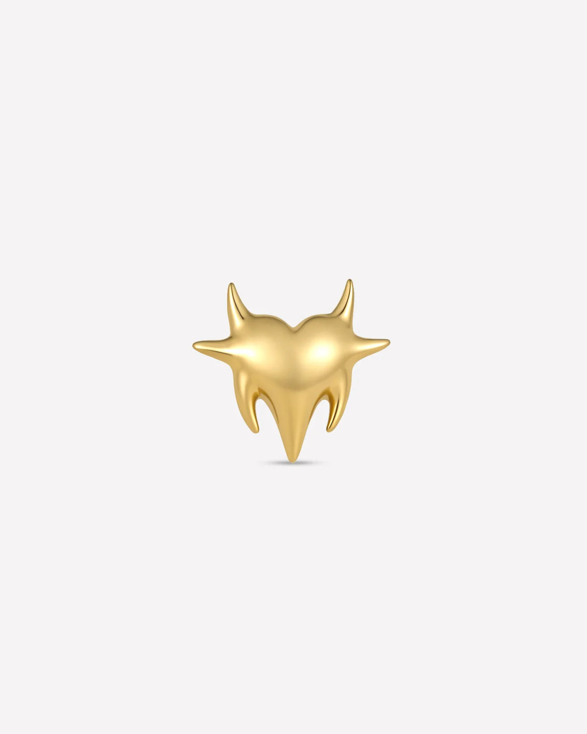 Heart Spark Flatback Stud in gold tone, front view