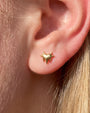 Heart Spark Flatback Stud in gold tone, lobe styling