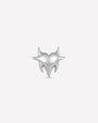 Heart Spark Flatback Stud in silver tone, front view