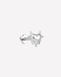 Heart Spark Flatback Stud in silver tone, side view