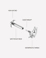 Heart Spark Flatback Stud in silver tone, threaded attachment details