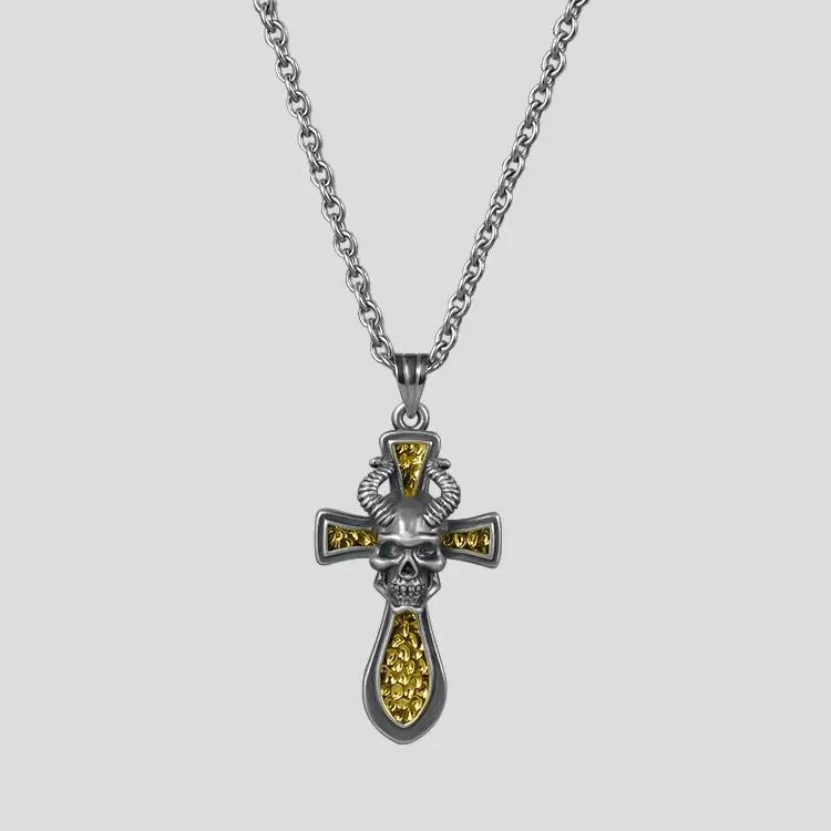 REBELLIOUS SKULL CROSS NECKLACES