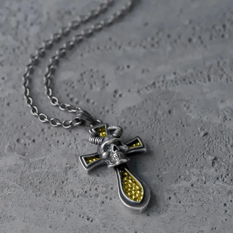 REBELLIOUS SKULL CROSS NECKLACES