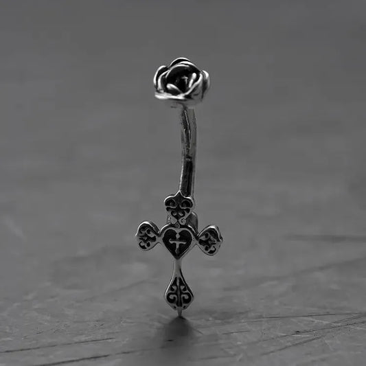 ETERNAL ELEGANCE CROSS BELLY BUTTON RING