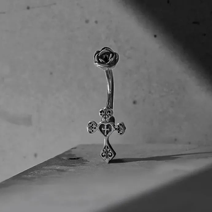 ETERNAL ELEGANCE CROSS BELLY BUTTON RING
