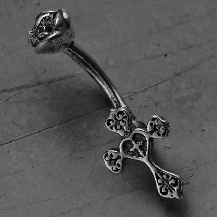 ETERNAL ELEGANCE CROSS BELLY BUTTON RING