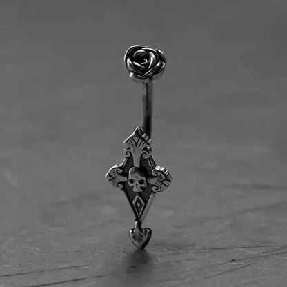 DARK ELEGANCE CROSS BELLY BUTTON RING