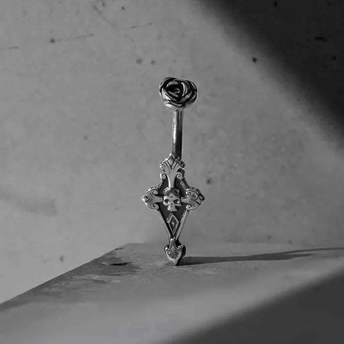 DARK ELEGANCE CROSS BELLY BUTTON RING